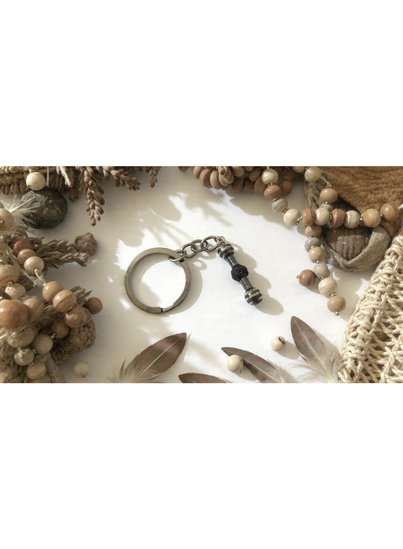 ميدالية مفاتيح مميزة جدا   من تصميماتنا الخاصة - تصميم بوهيمي بأحجار طبيعية راقية مستوحاة من الطبيعة - مميزة غير متكررة - مناسبة للجميع - هدية راقية بسعر مناسب - Image 1